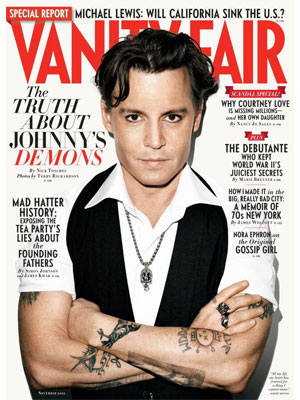 Vanity Fair, November 2011, Johnny Depp